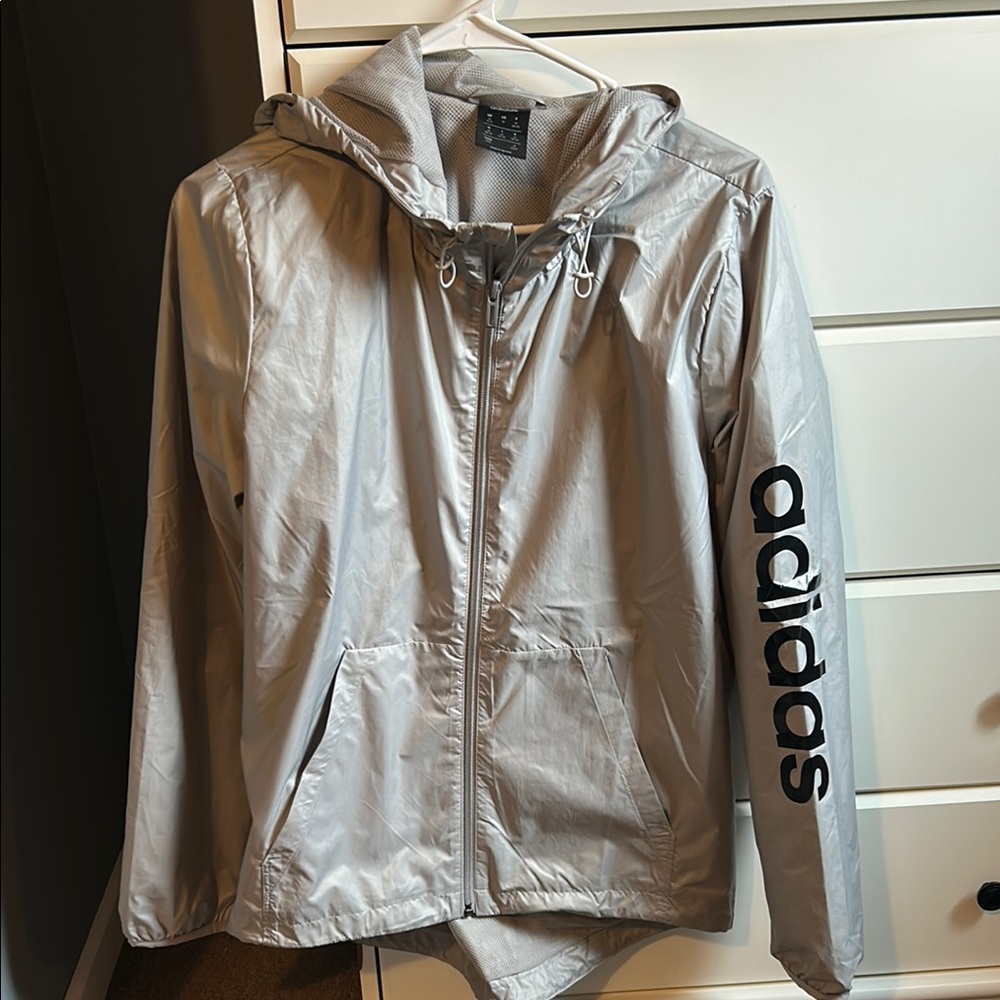Adidas Silver Windbreaker Jacket